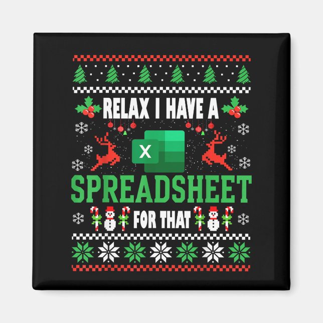 Imán Excel Ugly Christmas Sweater I Have A Spreadsheet  (Frente)