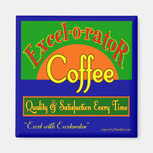 Imán Excelorator Coffee Retro Etiqueta Art Fridge Magne