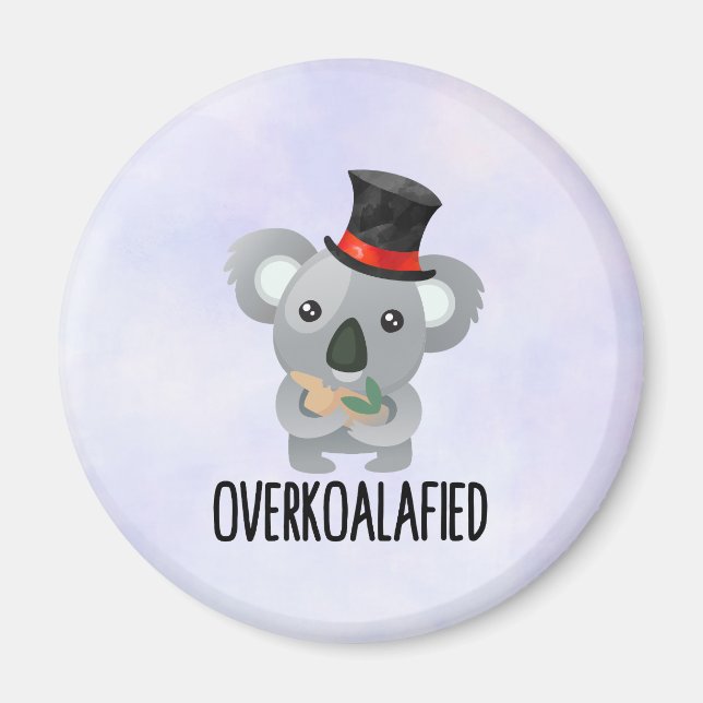 Imán Excesivamente poun lindo Koala en el sombrero supe (Frente)