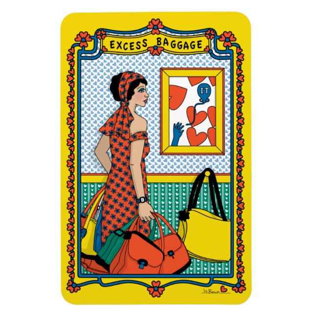 Imán Exceso de equipaje_B_4x6 Refrigerador Magnet (Vertical)