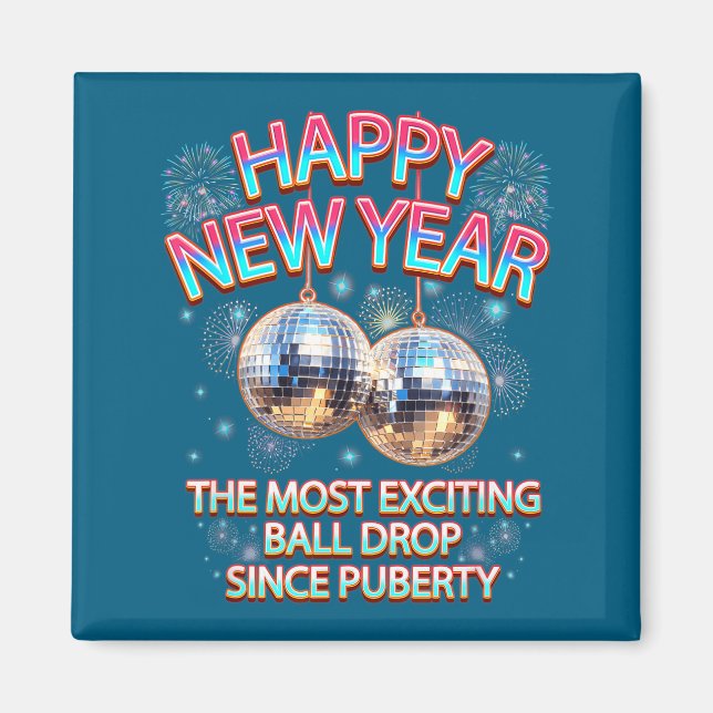 Imán Exciting Ball Drop Since-puberty Happy New Year Di (Frente)