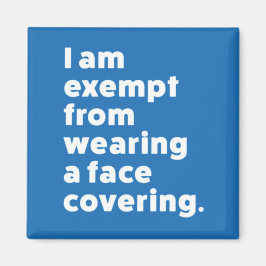Imán Exención de usar un recubrimiento facial