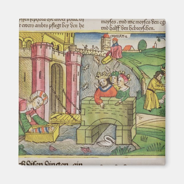 Imán Éxodo 2 1-6 Moisés flotando por el Nilo y (Frente)