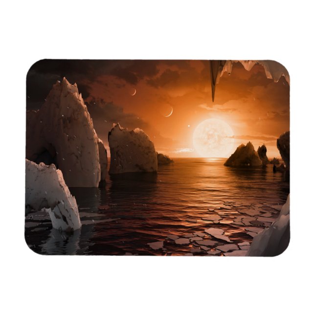 Imán Exoplanet Trappist-1f Desde Su Lado De La Noche De (Horizontal)