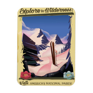 Imán ¡Explora el cartel vintage de Wildness!