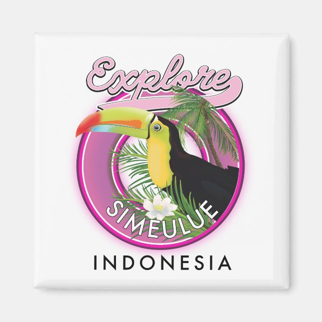 Imán Explora el logotipo de Simeulue Indonesia. (Frente)