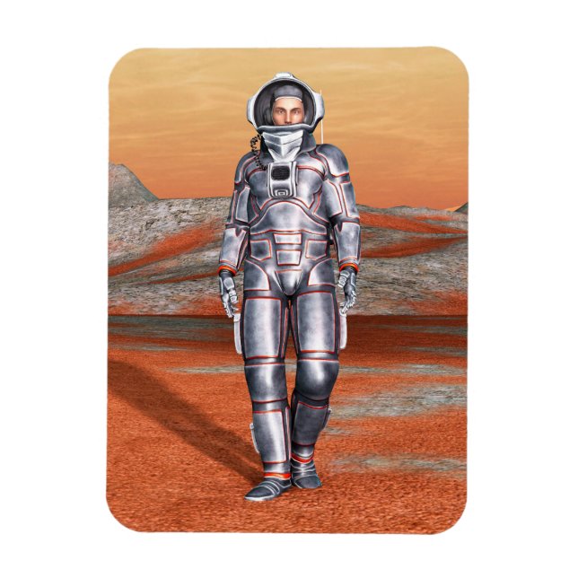 Imán Explorador de Marte Astronauta Arte de Planeta Ali (Vertical)