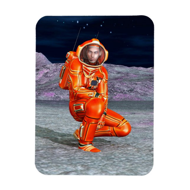 Imán Explorador de Marte Astronauta Arte de Planeta Ali (Vertical)