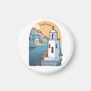 Imán Explorando Santorini, Grecia