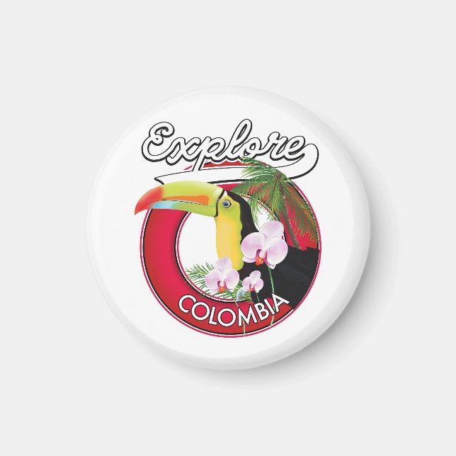 Imán Explorar el logo de Colombia retro (Frente)