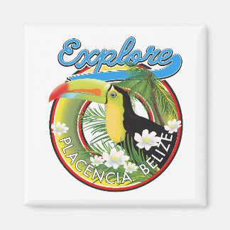 Imán Explorar el logotipo de viaje de Placencia Belice