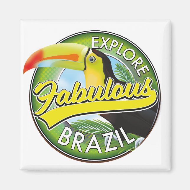 Imán Explorar el magnífico logotipo de Brasil (Frente)
