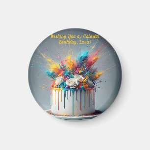 Imán Explosión de Alegría - Feliz Pastel de Cumpleaños