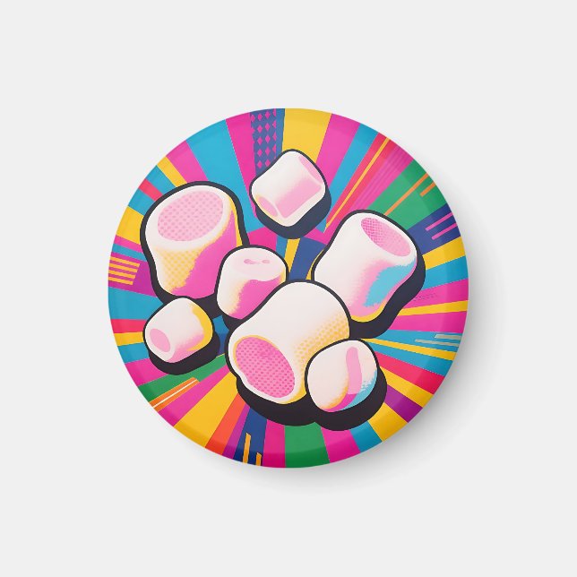 Imán Explosión de malvaviscos Pop Art (Frente)