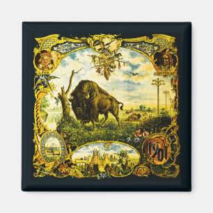 Imán Exposición de Pan Am con Motivos de Bisonte y Nati