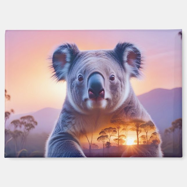 Imán Exposición doble de Koala Naturaleza animal Salvaj (Anverso)