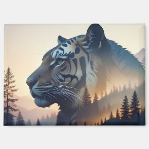 Imán Exposición doble del tigre Naturaleza animal Salva