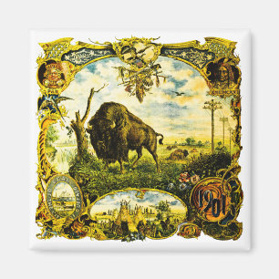 Imán Exposición Panamericana con Motivos de Bisonte y N