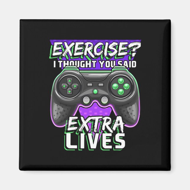 Imán Extra Lives Gracioso Video Game Controller Retro G (Frente)