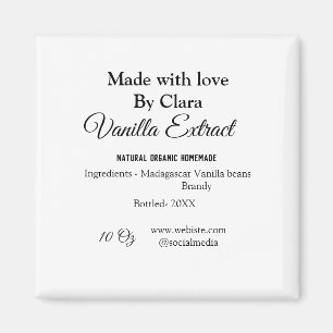 Imán Extracto de vainilla de ingredientes caseros añadi