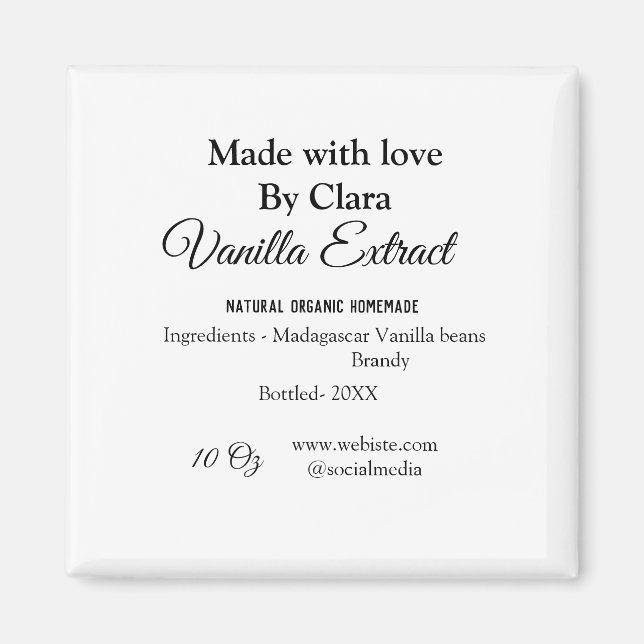 Imán Extracto de vainilla de ingredientes caseros añadi (Frente)
