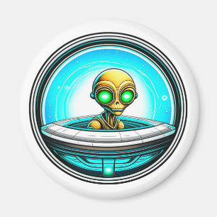 Imán Extranjero terrestre volando un OVNI