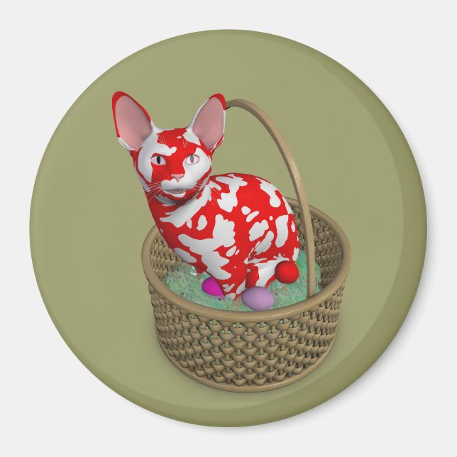 Imán Extraño Gato Bunny De Pascua (Frente)