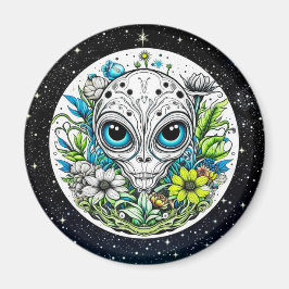Imán Extraterrestre en la noche estrellada de flores