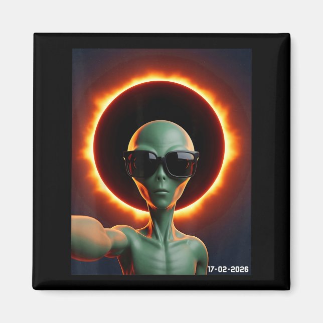 Imán Extraterrestre Tomando Selfie Con Eclipse Solar 20 (Frente)