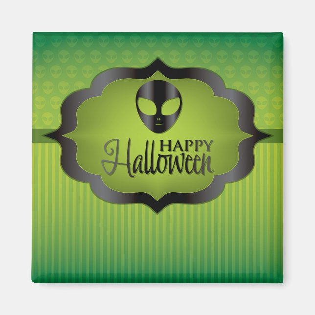 Imán Extraterrestre verde de Halloween (Frente)