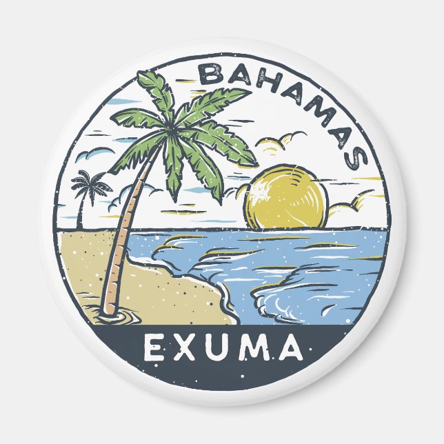 Imán Exuma Bahamas Vintage (Frente)