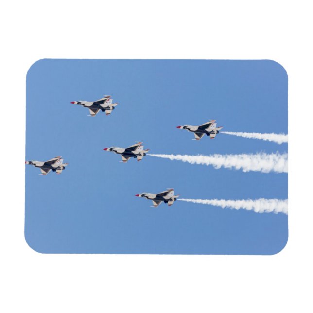 Imán F-16 Thunderbirds volando en la formación de cinco (Horizontal)
