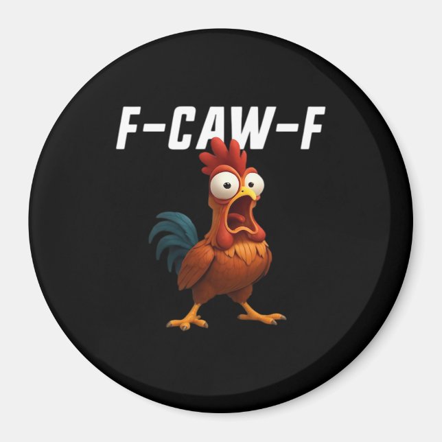 Imán F-Caw-F Chicken Funny Chicken F-Caw-F Gear Retro C (Frente)