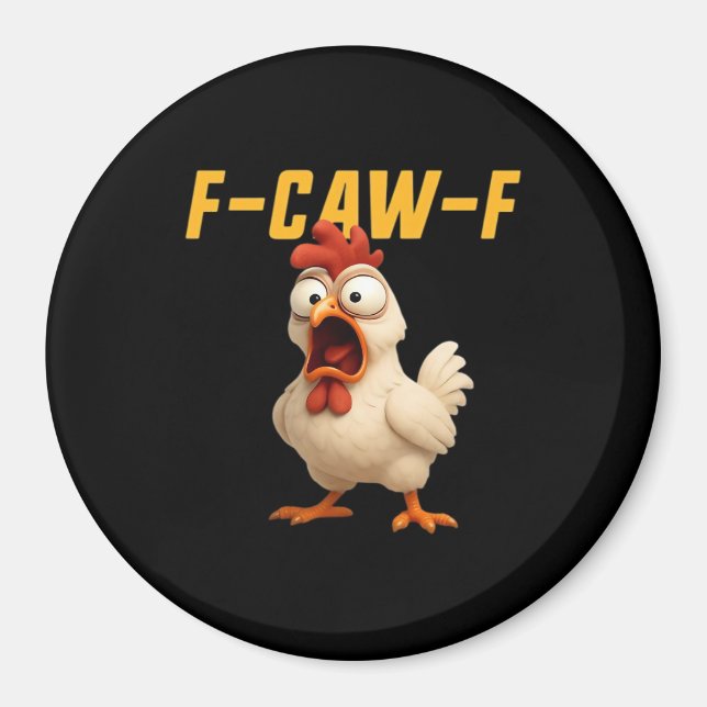 Imán F-Caw-F Chicken Funny Chicken F-Caw-F Gear Vintage (Frente)