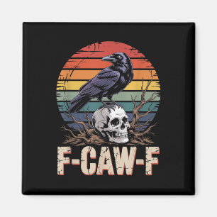 Imán F-caw-f Crow Raven Skull Gothage Floral