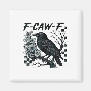 Imán F-Caw-F Cuervo Pájaro Retro Clásico