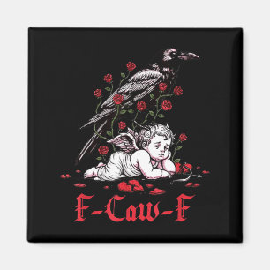 Imán F-caw-f Floral Divertido Pájaro Negro Cupido Anti