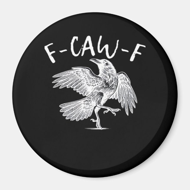 Imán F-Caw-F Gráfico Antiguo Cuervo (Frente)