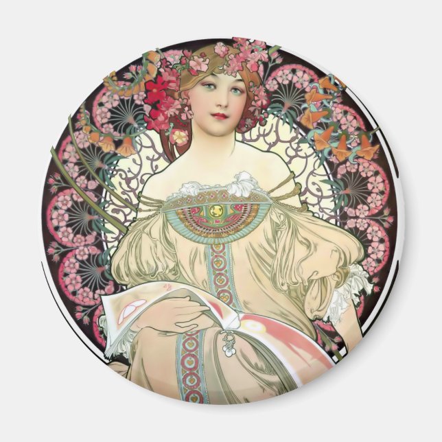 Imán F. Champenois Imprimeur-Éditeur, por Alfons Mucha (Frente)