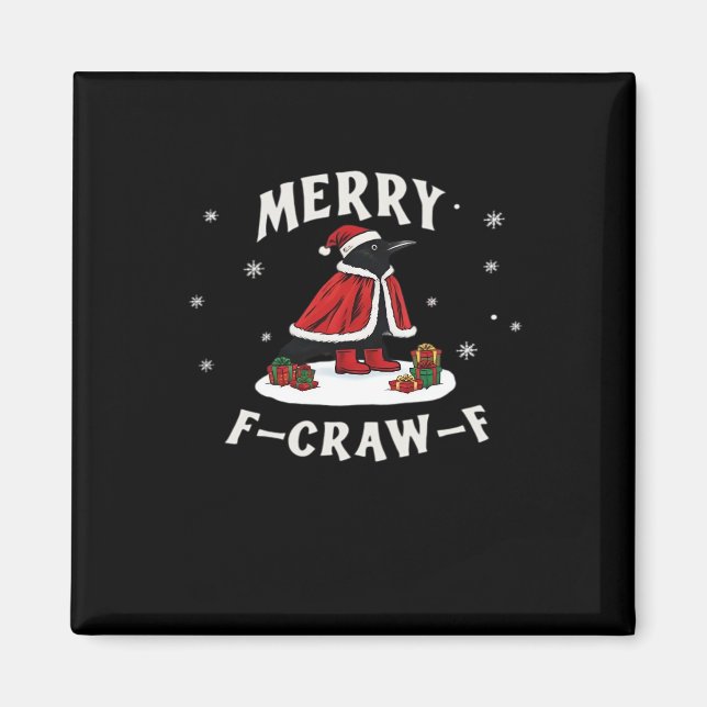 Imán F-Craw-F Crow Christmas F-Caw-F Raven Christmas Cl (Frente)