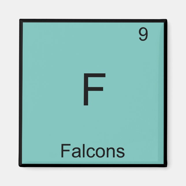 Imán F - Falcons Elemento divertido Símbolo de química  (Frente)