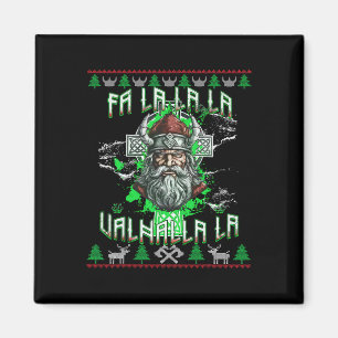 Imán Fa La 8 Valhalla Santa Hat Viking Skull Navidades