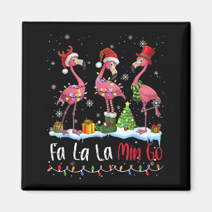 Imán Fa La La La Mingo Flamingo Amante de la Navidad 