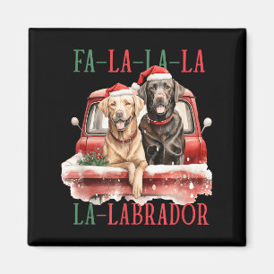 Imán Fa La La Labrador Divertida Navidad