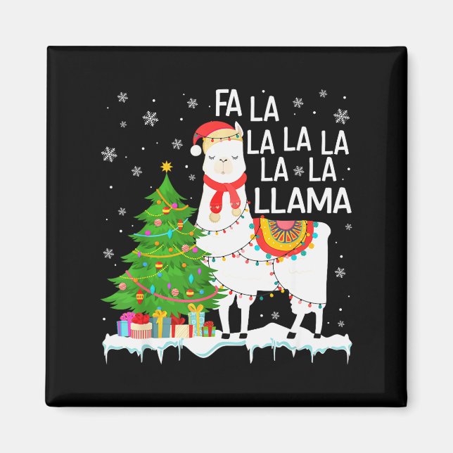 Imán Fa La La Llama Christmas Funny Xmas Pajamas Animal (Frente)