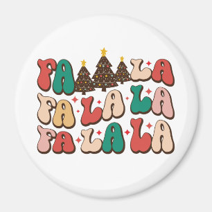 Imán Fa la la Retro Groovy Navidades festivos