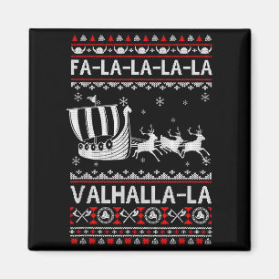 Imán Fa La La Valhalla Barco Vikingo Navidad Xmas Suéte