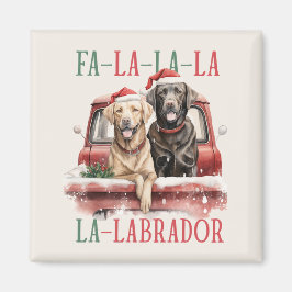 IMÁN FA LA LABRADOR DOG RED TRUCK FURRY NAVIDADES