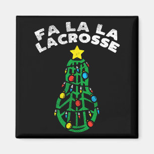 Imán Fa La Lacrosse Divertido Navidad Lax Jugador Porte