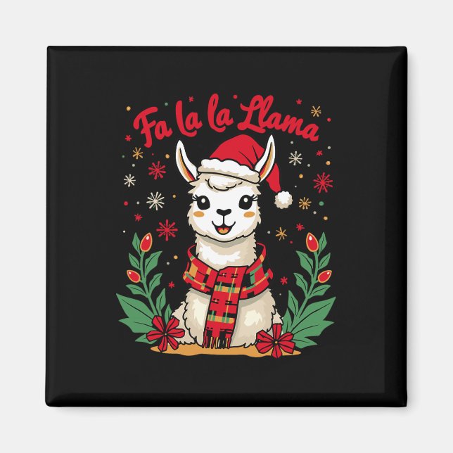 Imán Fa La Llama Navidades Gratuitas Alpaca (Frente)
